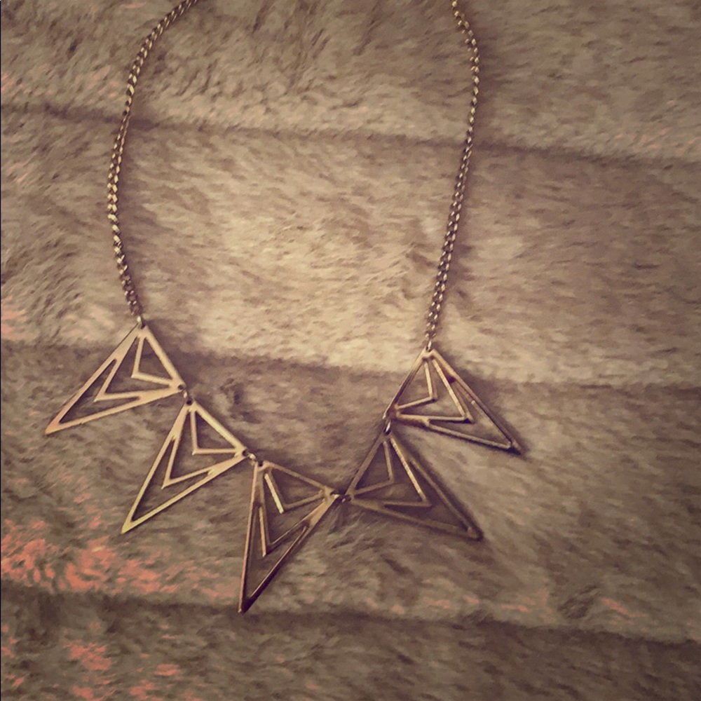 Topshop gold tone triangle necklace